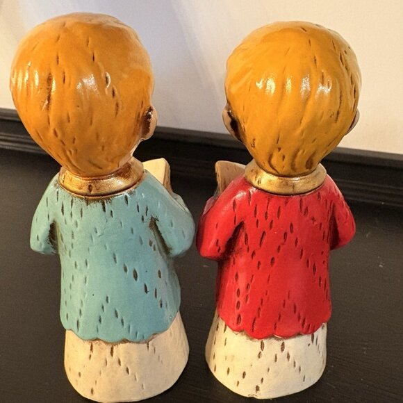 4 Vtg Christmas Paper Mache Charming Choir Boy Carolers Figurines Made Japan - Picture 3 of 10